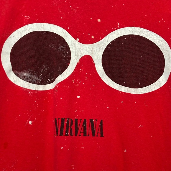 ANVIL Vintage Nirvana Paint Splatter Sunglasses Cotton T-Shirt, Unisex - Picture 6 of 7